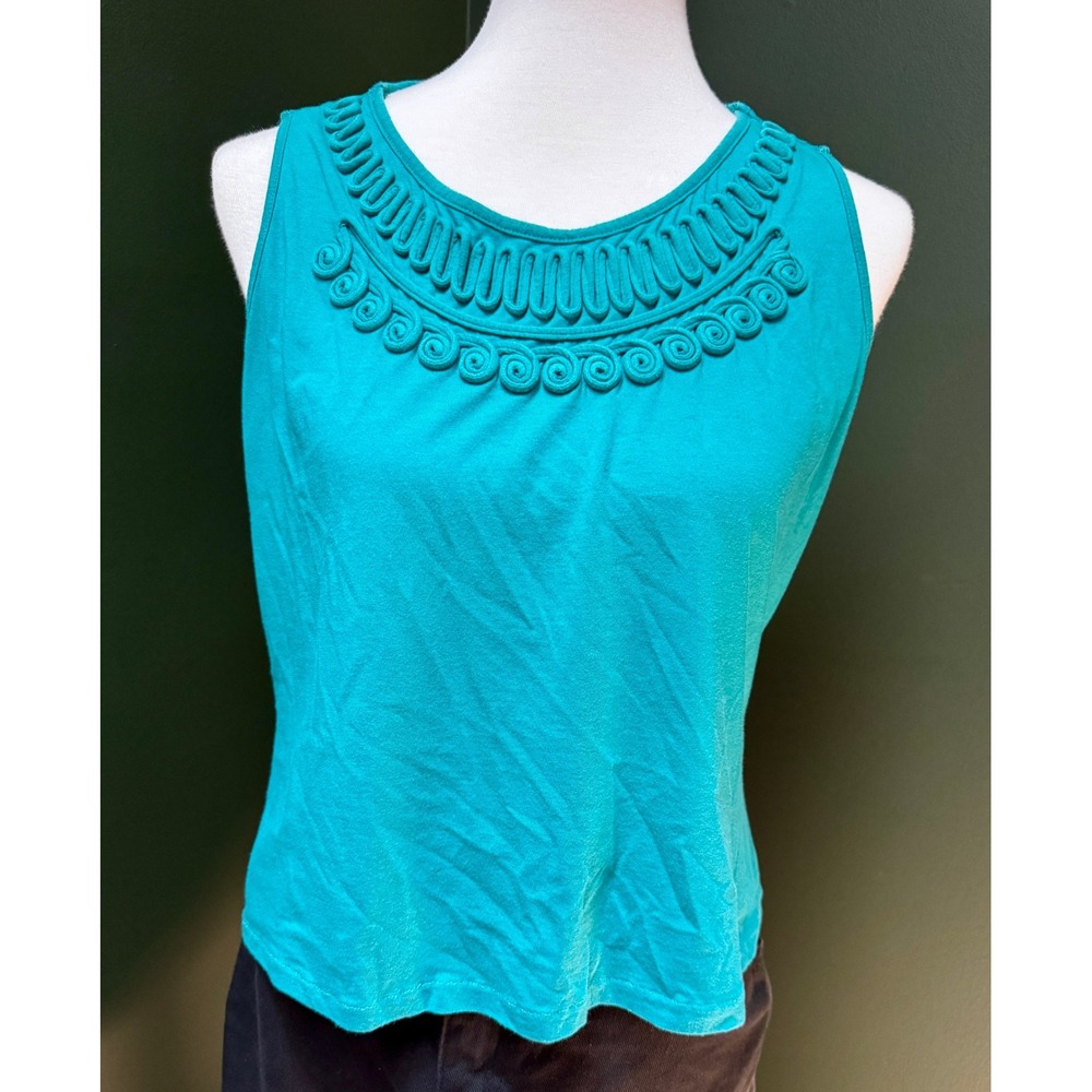 Vintage St. Johns Bay Embellished Neckline Casual‎ Sleeveless Tank Size PL